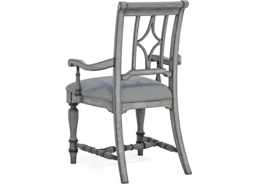 DINING ARM CHAIR W/ UPHOLSTERED SEAT - PLYMOUTH