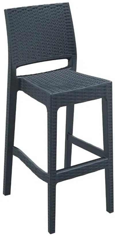 Compamia Jamaica Resin Wickerlook Bar Stool Dark Gray