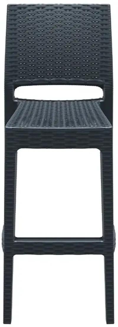 Compamia Jamaica Resin Wickerlook Bar Stool Dark Gray