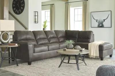 Ashley Navi 2-Piece Sleeper Sectional with Chaise Right-Arm Facing Smoke