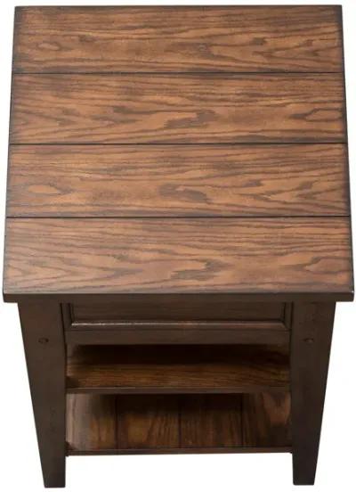 Liberty Furniture Lake House Rustic Brown Oak Chair Side Table