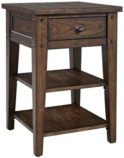 Liberty Furniture Lake House Rustic Brown Oak Chair Side Table