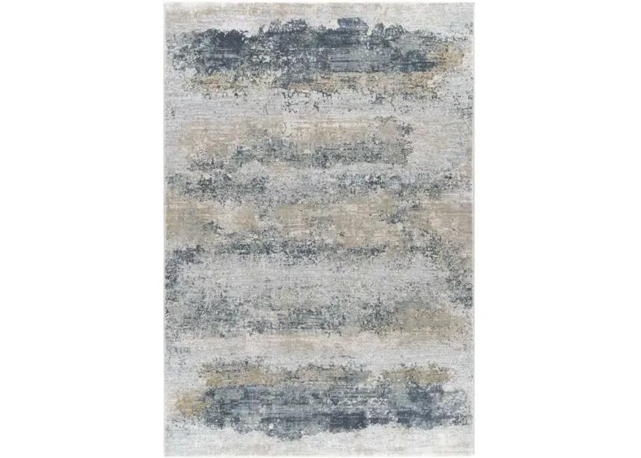 BREMEN LIGHT BROWN/LIGHT GRAY/NAVY/TAUPE 8 X 10 AREA RUG