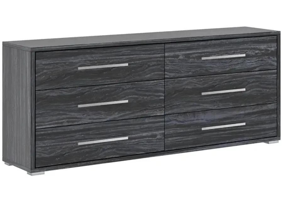 NAPLES 6-DRAWER MELAMINE WOOD DRESSER