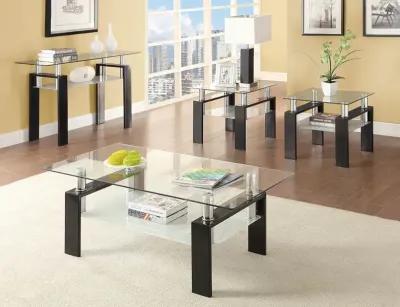 Coaster Dyer Rectangular Glass Top Entryway Sofa Console Table Black