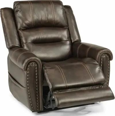 Flexsteel Oscar Brown Power Lift Recliner with Power Headrest