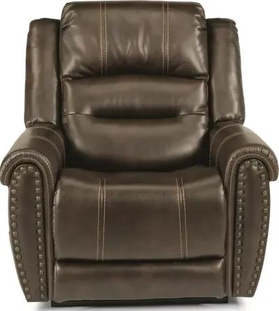 Flexsteel Oscar Brown Power Lift Recliner with Power Headrest