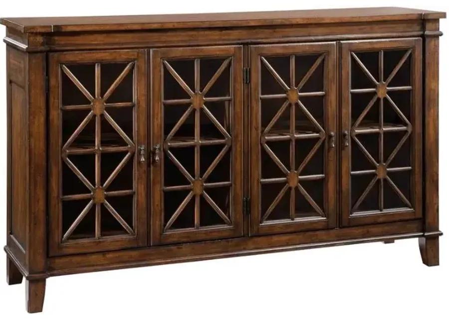 4-DOOR BROWN ENTERTAINMENT CONSOLE