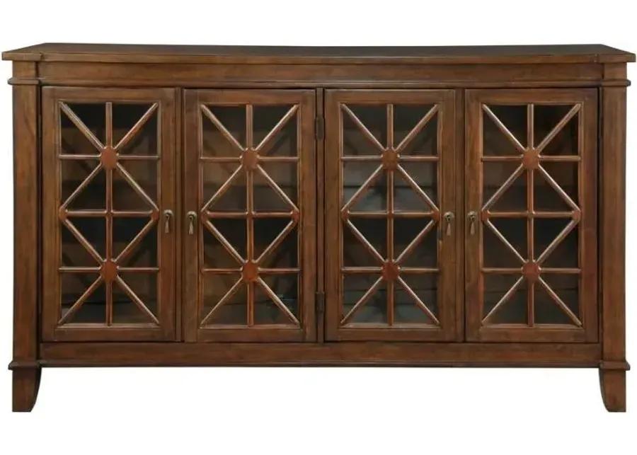 4-DOOR BROWN ENTERTAINMENT CONSOLE