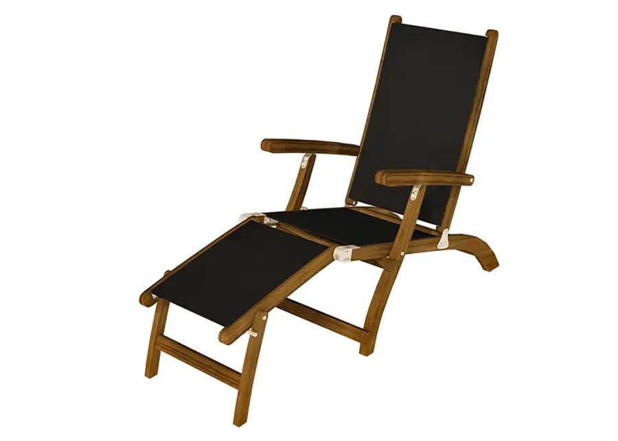 SLING STEAMER BLACK SLING FOLDING OUTDOOR LOUNGE CHAIR