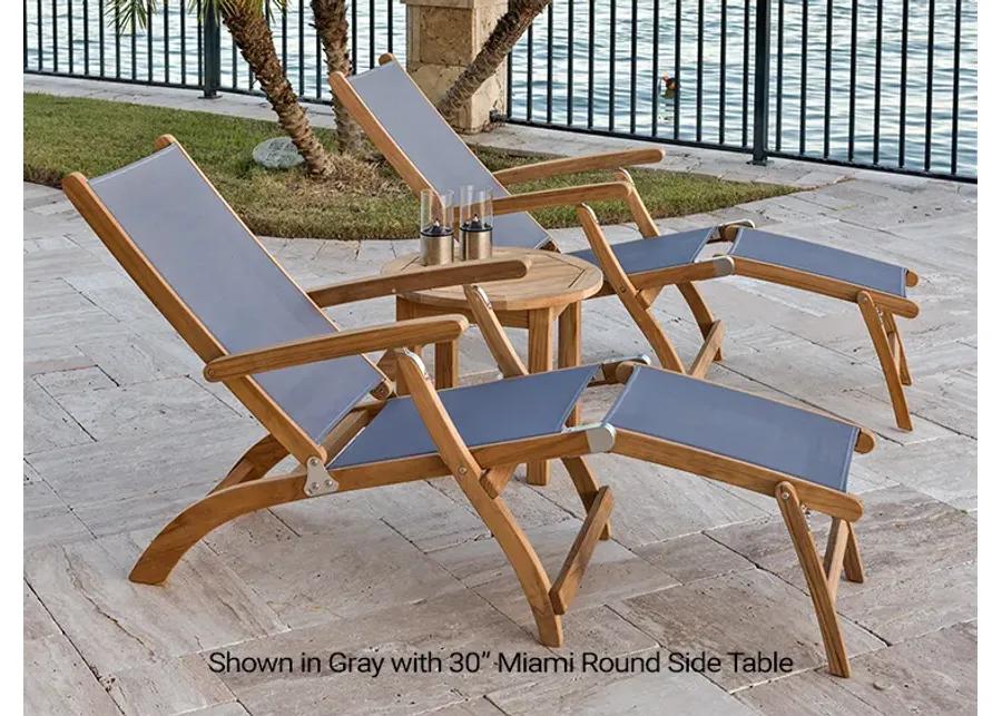 SLING STEAMER BLACK SLING FOLDING OUTDOOR LOUNGE CHAIR