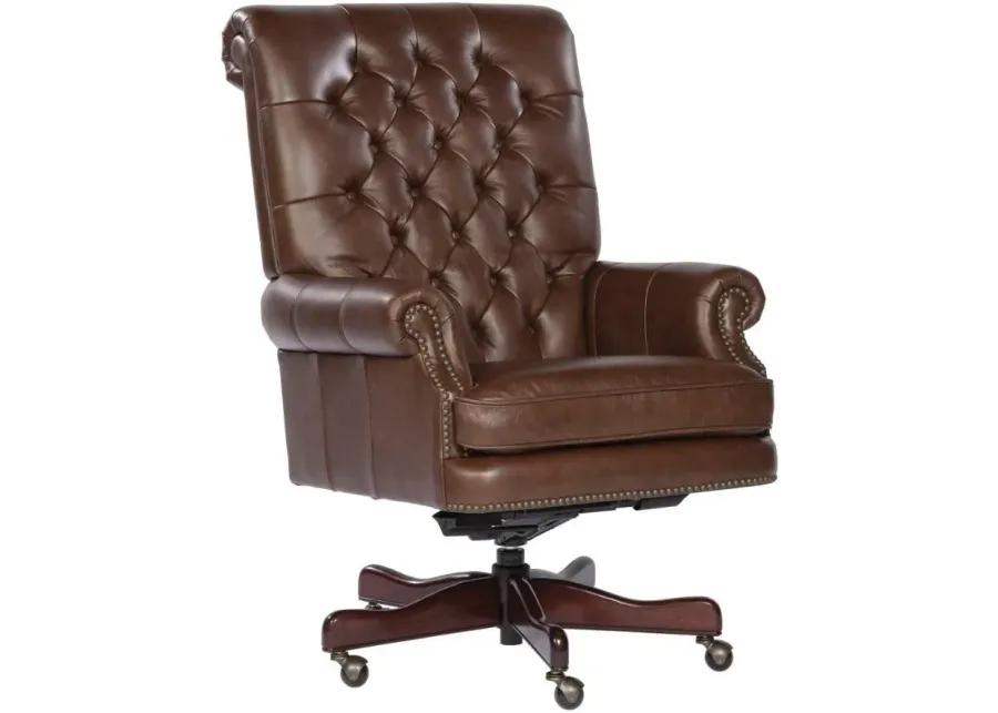 BROWN EXECUTIVE TUFTED OFFICE CHAIR