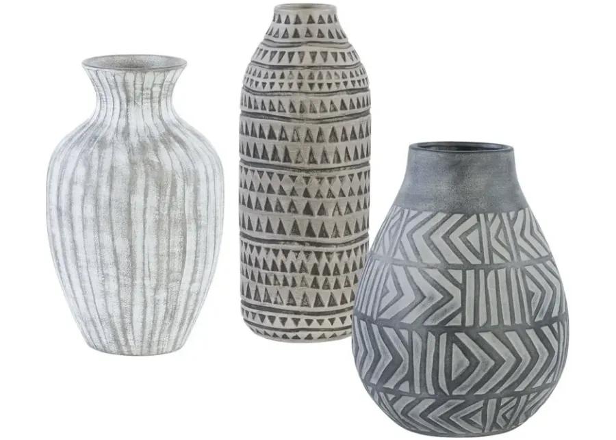 SCONSET NATCHEZ 3-PIECE GEOMETRIC VASES