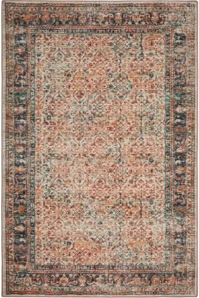 Dalyn Sunset Mosaic Warm Terracotta Medley with Teal Accents 5'X8' Area Rug