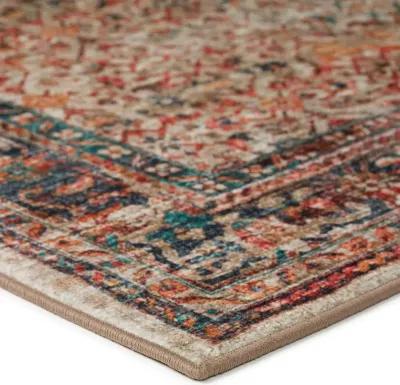 Dalyn Sunset Mosaic Warm Terracotta Medley with Teal Accents 5'X8' Area Rug