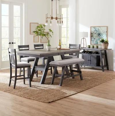 Lawson 6-Piece Slate/Weathered Gray Casual Dining Table Set