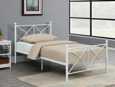 Coaster Hart Metal Twin Open Frame Bed White