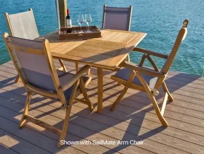 Royal Teak 50 Inch Square Outdoor Stationary Dolphin Dining Table