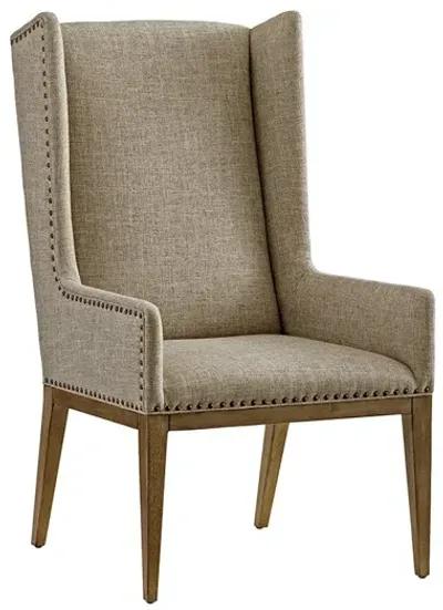 Tommy Bahama Home by Lexington Cypress Point 28 Wide Linen Wingback Chair Linen/Fabric in Brown/Gray