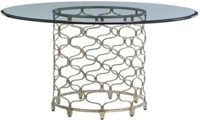 BOLLINGER ROUND DINING TABLE WITH 60 INCH GLASS TOP LAUREL CANYON