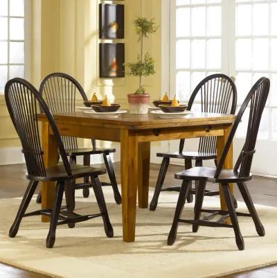 Treasures 5-Piece Wood Plank Retractable Table Set with 4 Chairs