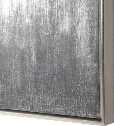 Uttermost Gray Showers 3-Piece Metallic Silver Hand Painted Wall Art Canvases