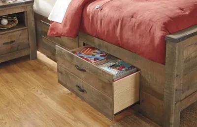 Ashley Trinell Rustic Brown Full Panel Bed with With 2 Storage Drawers