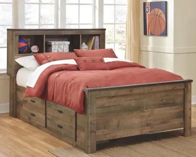 Ashley Trinell Rustic Brown Full Panel Bed with With 2 Storage Drawers