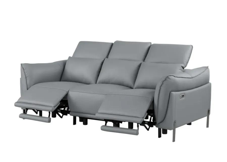 NASHVILLE GREY CONTEMPORARY SET WITH ONE-TOUCH RECLINING SOFA & LOVE SEAT