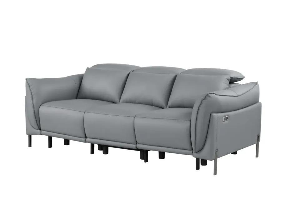 NASHVILLE GREY CONTEMPORARY SET WITH ONE-TOUCH RECLINING SOFA & LOVE SEAT