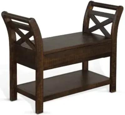 HOMESTEAD TOBACCO LEAF ACCENT BENCH WITH STORAGE