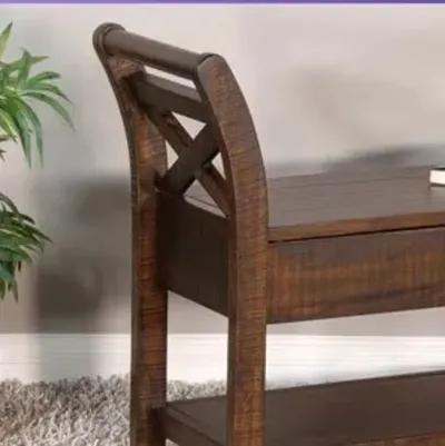 HOMESTEAD TOBACCO LEAF ACCENT BENCH WITH STORAGE