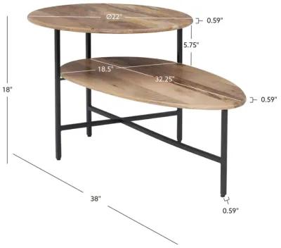 TAVIN 2-TIERED COFFEE TABLE - NATURAL BLACK