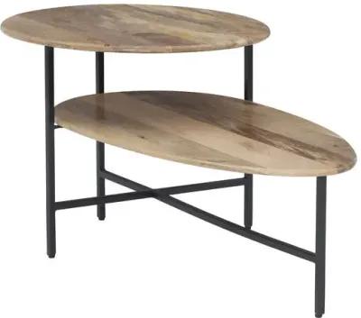 TAVIN 2-TIERED COFFEE TABLE - NATURAL BLACK