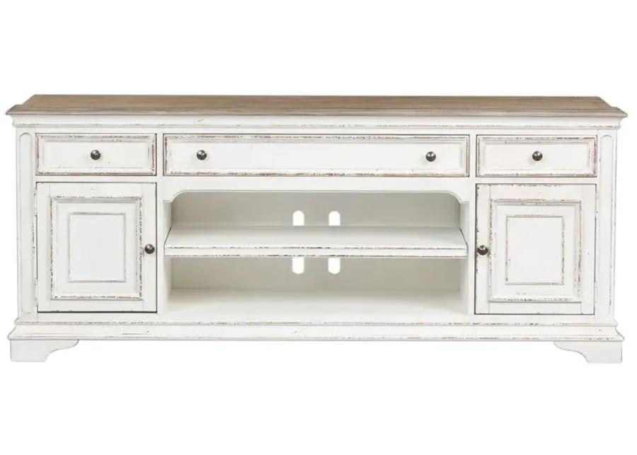 MAGNOLIA MANOR ENTERTAINMENT TV STAND - ANTIQUE WHITE