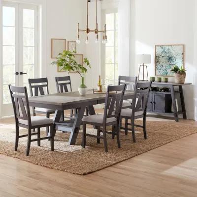 Liberty Furniture Lawson 7-Piece Rectangular Slate/Weathered Gray Casual Dining Table Set