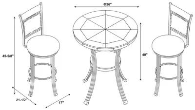 Powell 3-Piece Franklin Bar Stools & Table Set