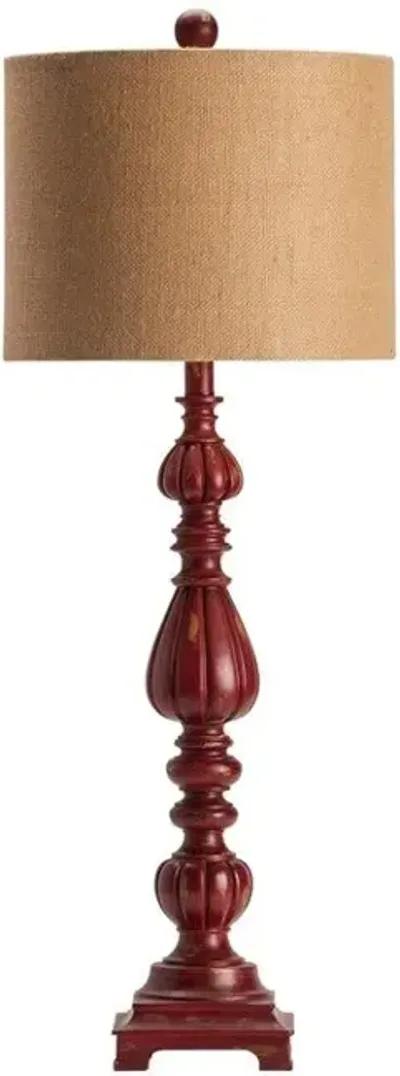 Crestview Slender Antique Red Avian Lamp