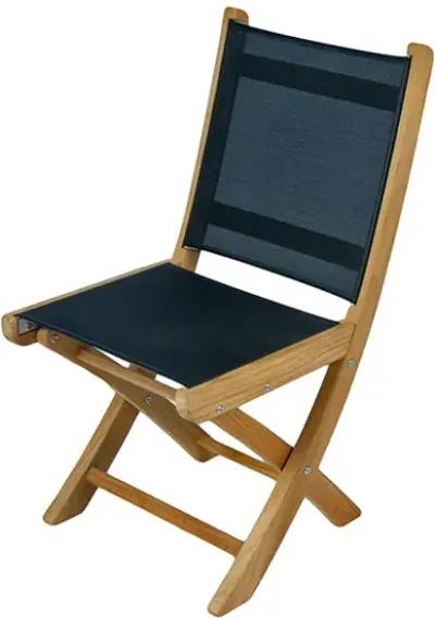 Royal Teak Sailmate Outdoor Black Sling Folding Side Chair