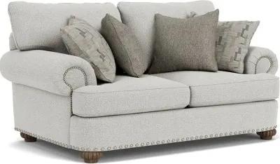 Flexsteel Patterson Silver Glacier Loveseat with Nailhead Trim