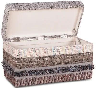 Home Trends Design Marrakech Upholstered Square Multi Color Storage Ottoman