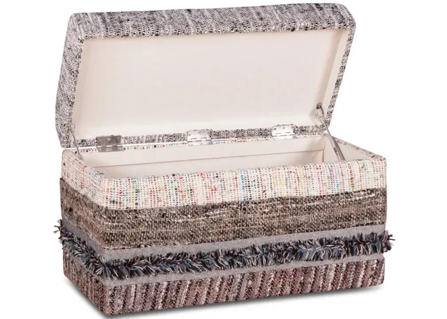 MARRAKECH UPHOLSTERED MULTI-COLOR STORAGE OTTOMAN