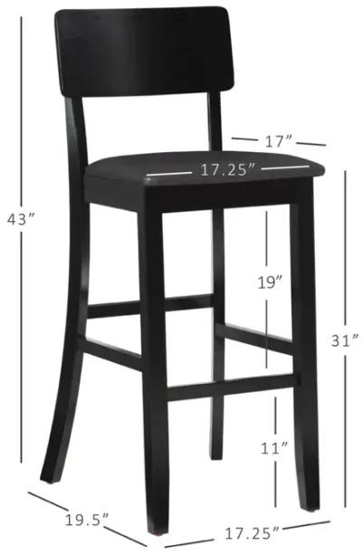 Linon 30 Inch Torino Contemporary Bar Stool