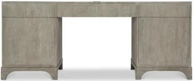 Bernhardt Albion Pewter Finish 7-Drawer Desk