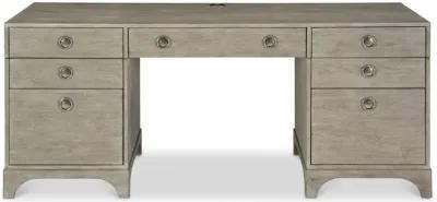 Bernhardt Albion Pewter Finish 7-Drawer Desk