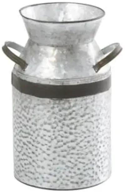 UMA Home Decor Grey Large Metal Milk Can Decorative Jar