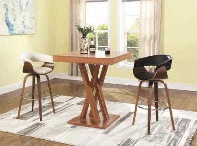 CONTEMPORARY WALNUT & CREAM BAR STOOL