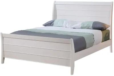 Selena Wood Twin Panel Bed Cream White