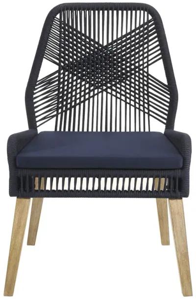 Coaster Nakia Woven Rope Dining Side Chairs Dark Navy