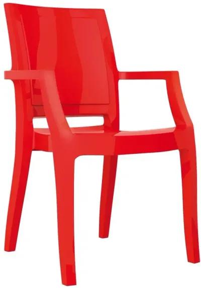 Compamia Arthur Polycarbonate Modern Dining Chair Glossy Red